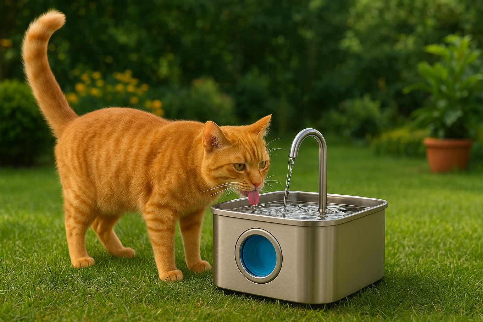 Fontanella per gatti con filtro e sensore