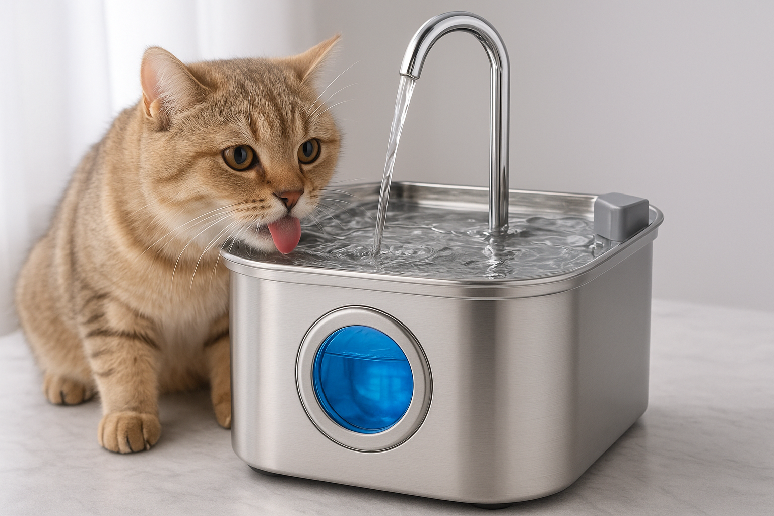 Fontanella per gatti intelligente in acciaio