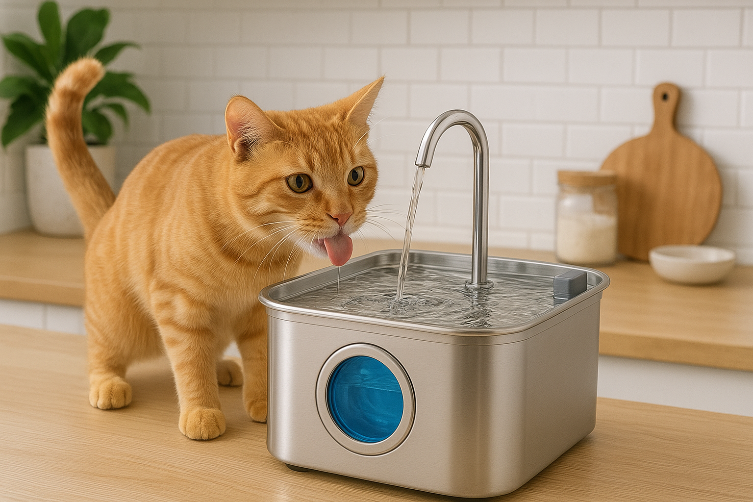 Fontanella per gatti intelligente in acciaio